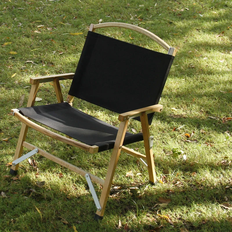 Chaise pliante en bois massif Kermit pour camping en plein air