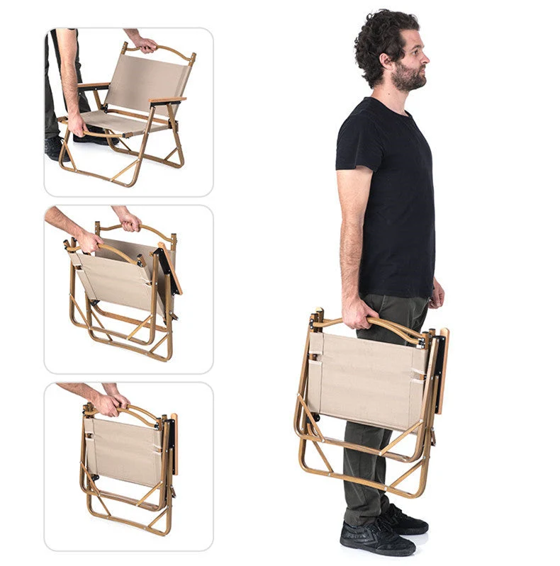 Chaise Kermit portative pliante en aluminium de processus de transfert de chaleur de grain de bois