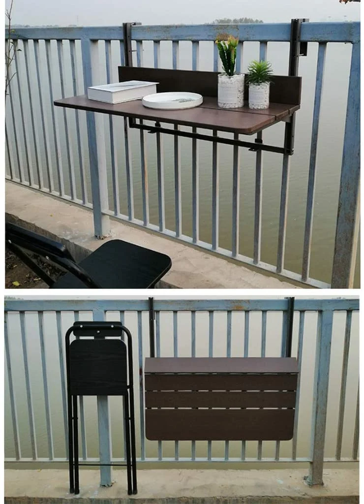 Table de bar de balcon pliante pour garde-corps
