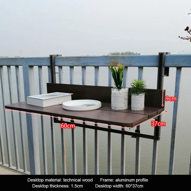 Table de bar de balcon pliante pour garde-corps