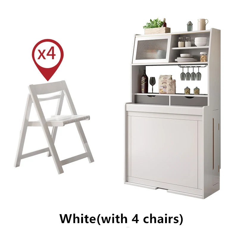 Table d'appoint pliable et extensible peu encombrante avec huche