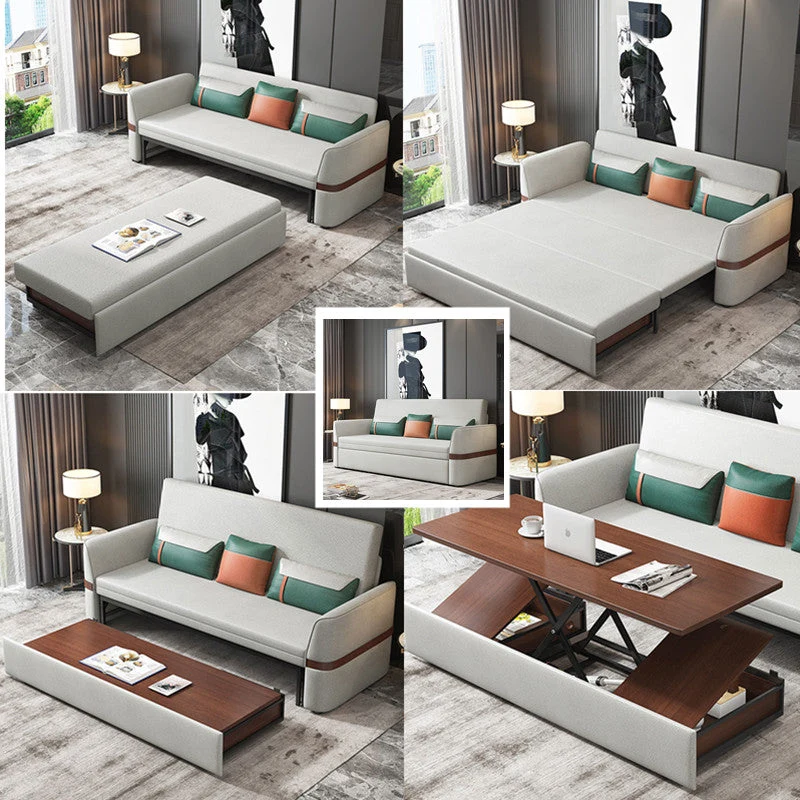 Canapé-lit multifonction avec table basse relevable électrique