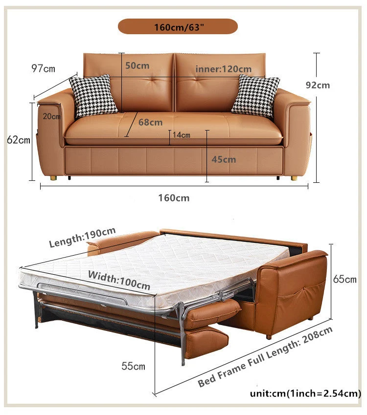 Canapé-lit Leathaire avec matelas