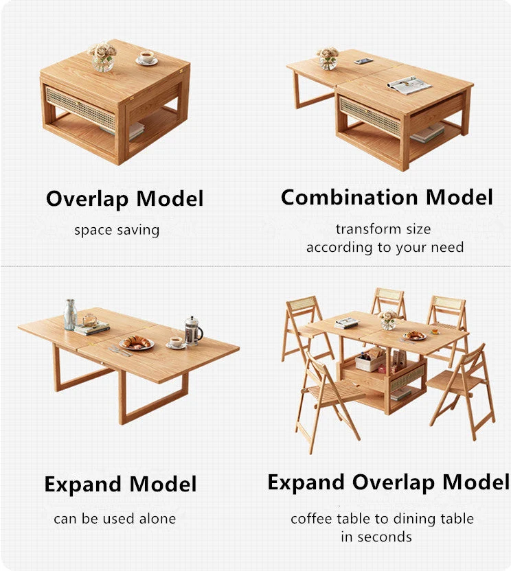 Table basse combinée déformable
