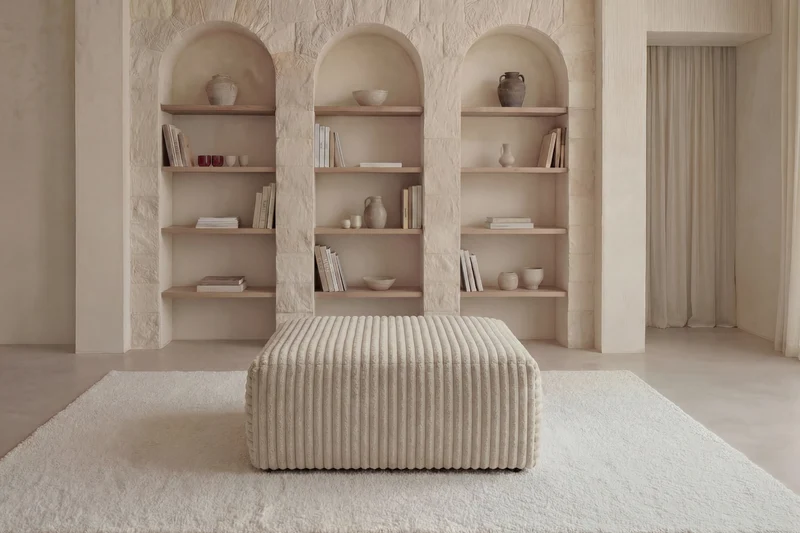 OLYMPE POUF - Gros velours côtelé