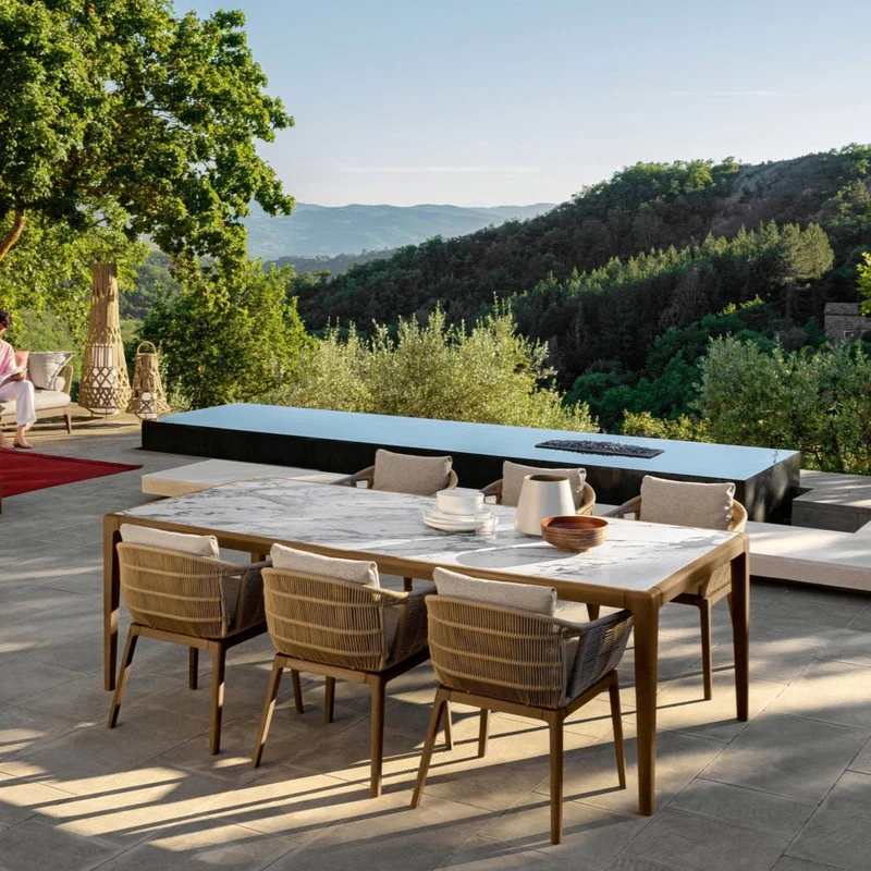 Ensemble Table & Chaises - Bois Exotique Cruise Teck